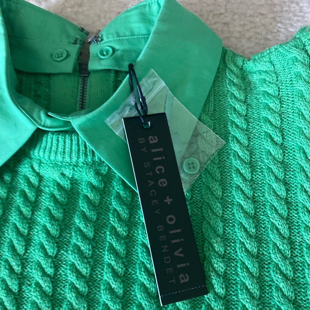 COPY - Alice and Olivia - green sweater with detachable collar - brand new with…